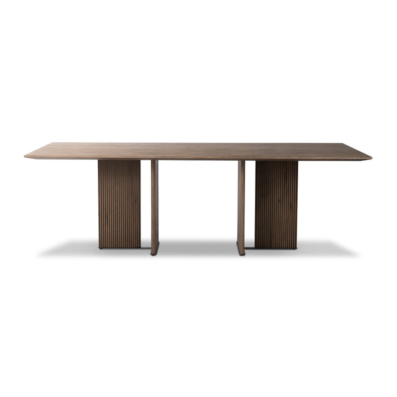 Four Hands Leo Dining Table Rustic Grey Veneer Front Facing View