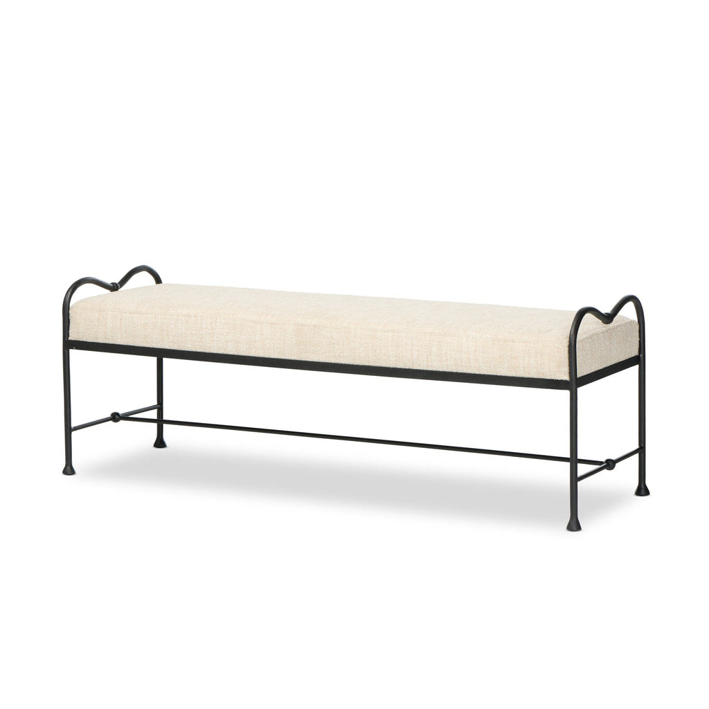 Four Hands Leona Accent Bench angled view 
