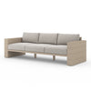 Four Hands Leroy Outdoor Sofa, Washed Brown angled view 