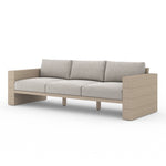 Four Hands Leroy Outdoor Sofa, Washed Brown angled view 