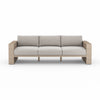 Four Hands Leroy Outdoor Sofa, Washed Brown front view 