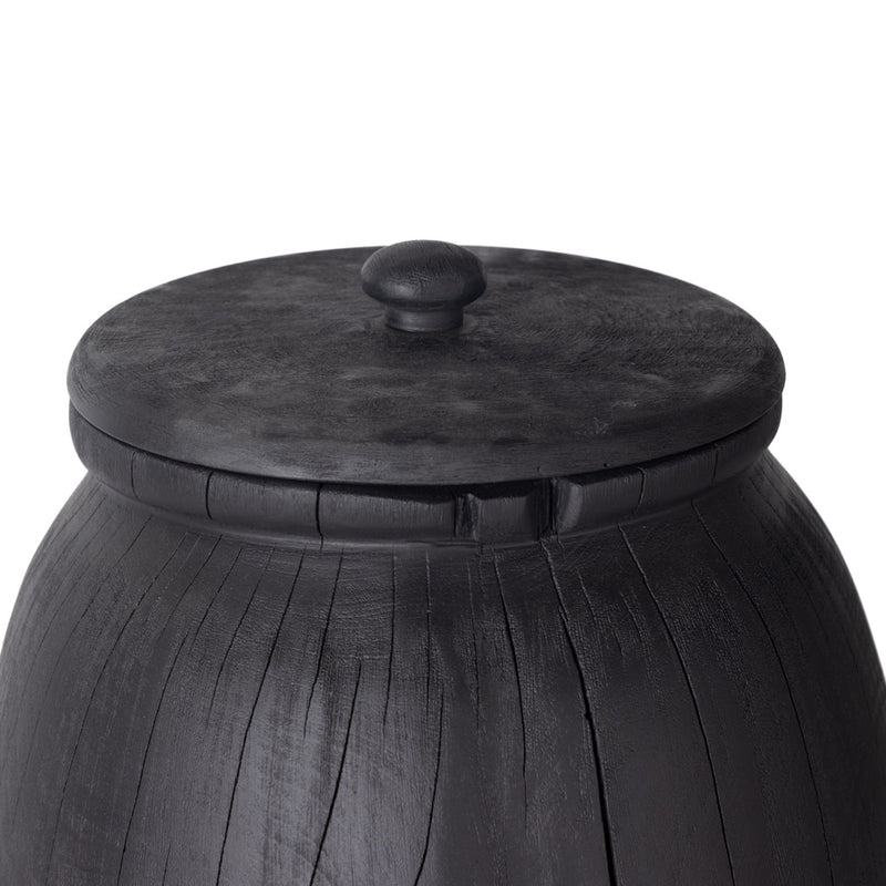 Lesh Jar Carbonized Black Wooden Top 229783-001