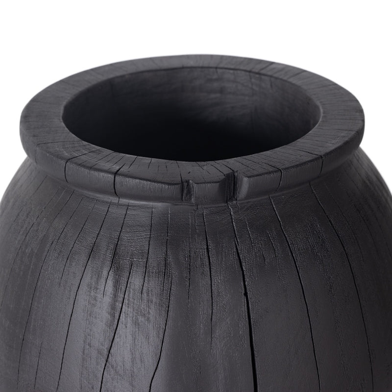Four Hands Lesh Jar Carbonized Black Wooden Top