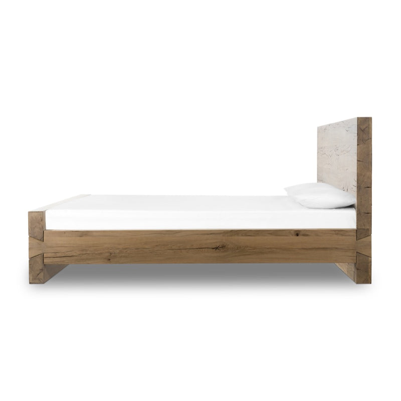 Lia Bed Natural Reclaimed French Oak Side View Four Hands