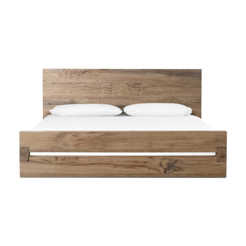 Lia Bed Natural Reclaimed French Oak Front Facing View 242174-001