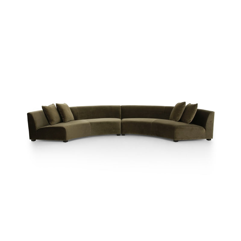 Four Hands Liam 2-Piece Sectional Surrey Olive Angled View
