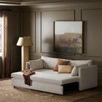 Four Hands Lincoln Sleeper Sofa staged view open bed