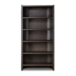 Lockhart Bookcase Rubbed Black Oak Solid Front View Four Hands