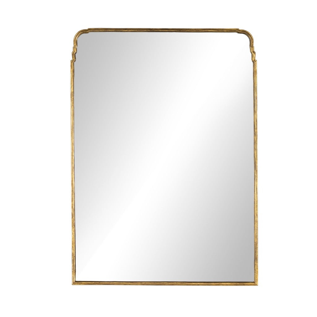 Loire Grand Floor Mirror Antiqued Gold Leaf Front View 234804-001