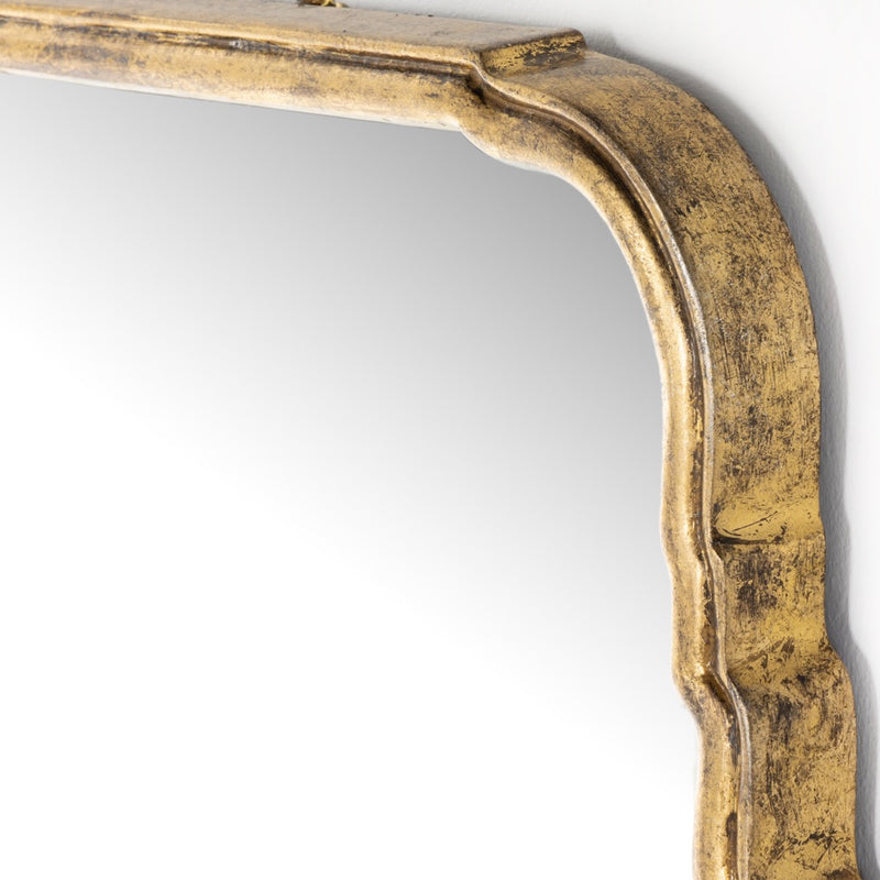 Loire Mirror Antiqued Gold Leaf Curved Frame 233859-001