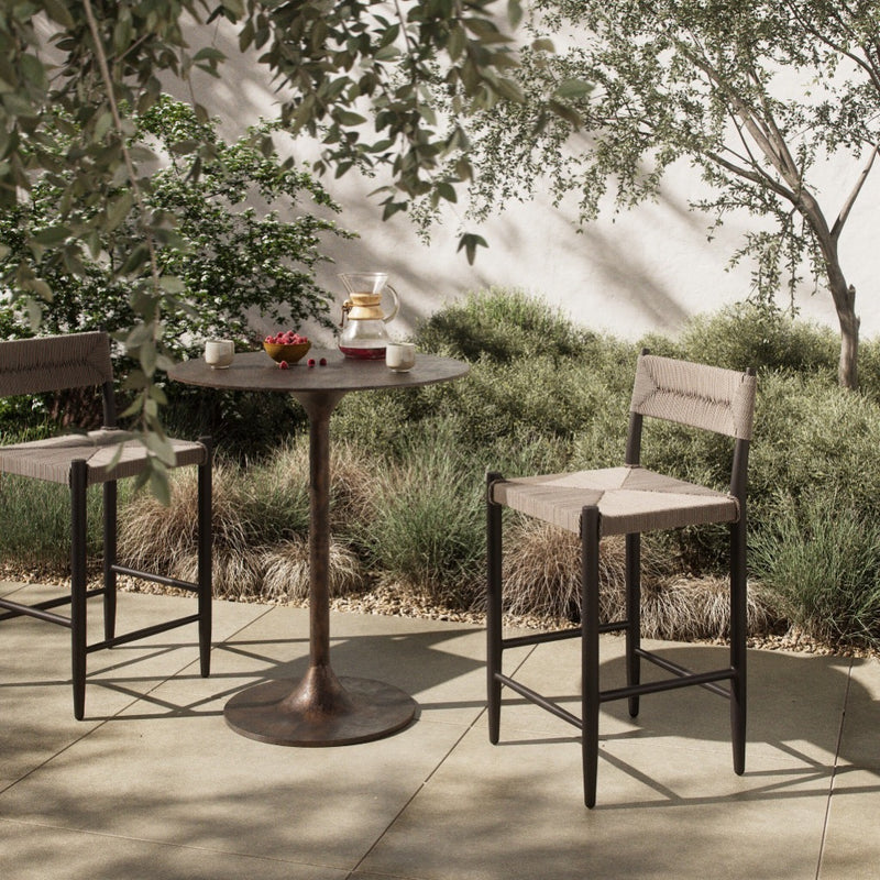 Lomas Outdoor Metal Stool 248915-002 staged view 