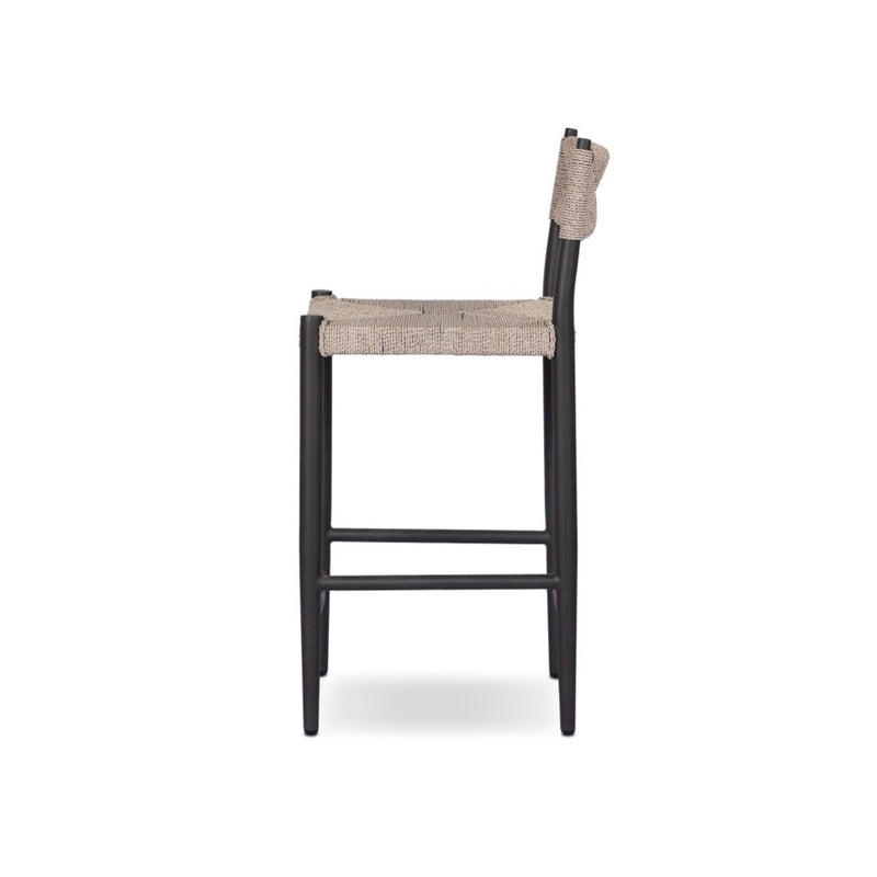 Lomas Outdoor Metal Stool 248915-002 side view 