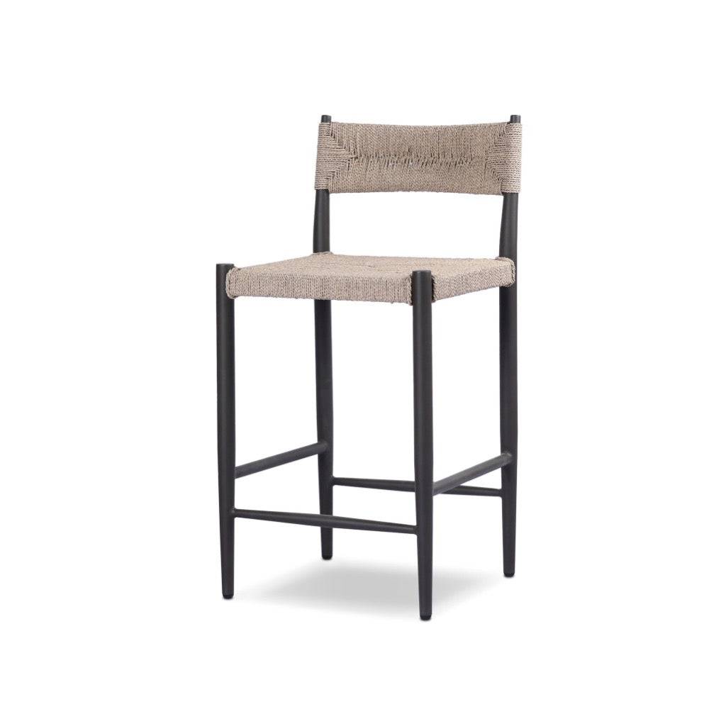 Four Hands Lomas Outdoor Metal Stool angled view 