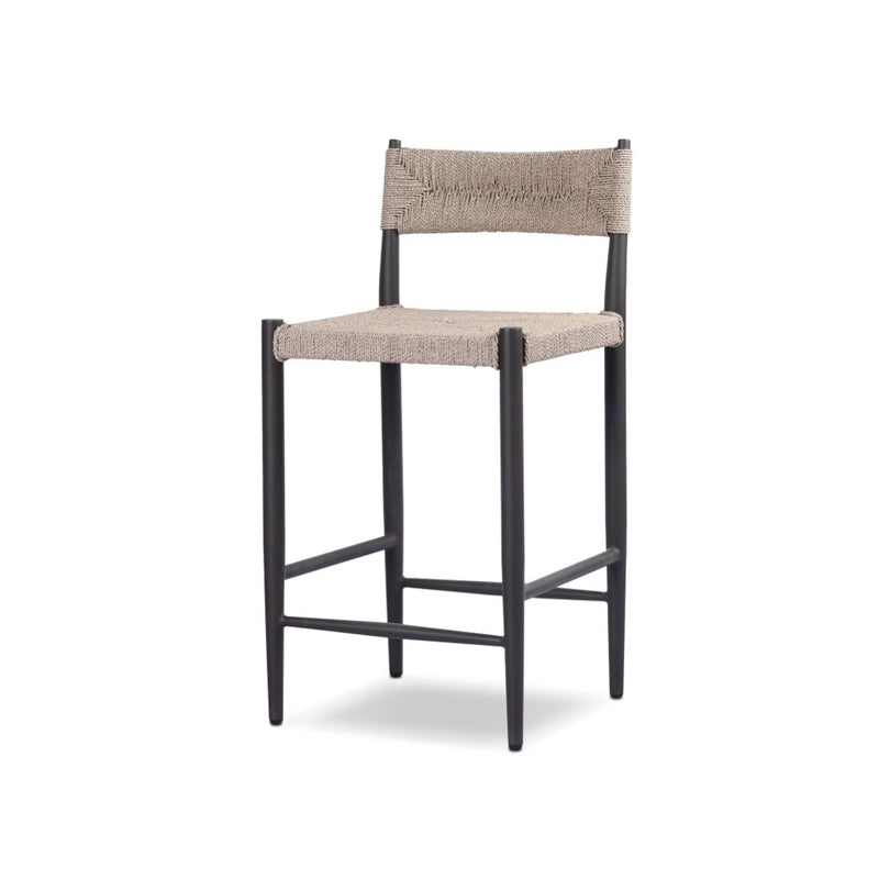 Four Hands Lomas Outdoor Metal Stool angled view 