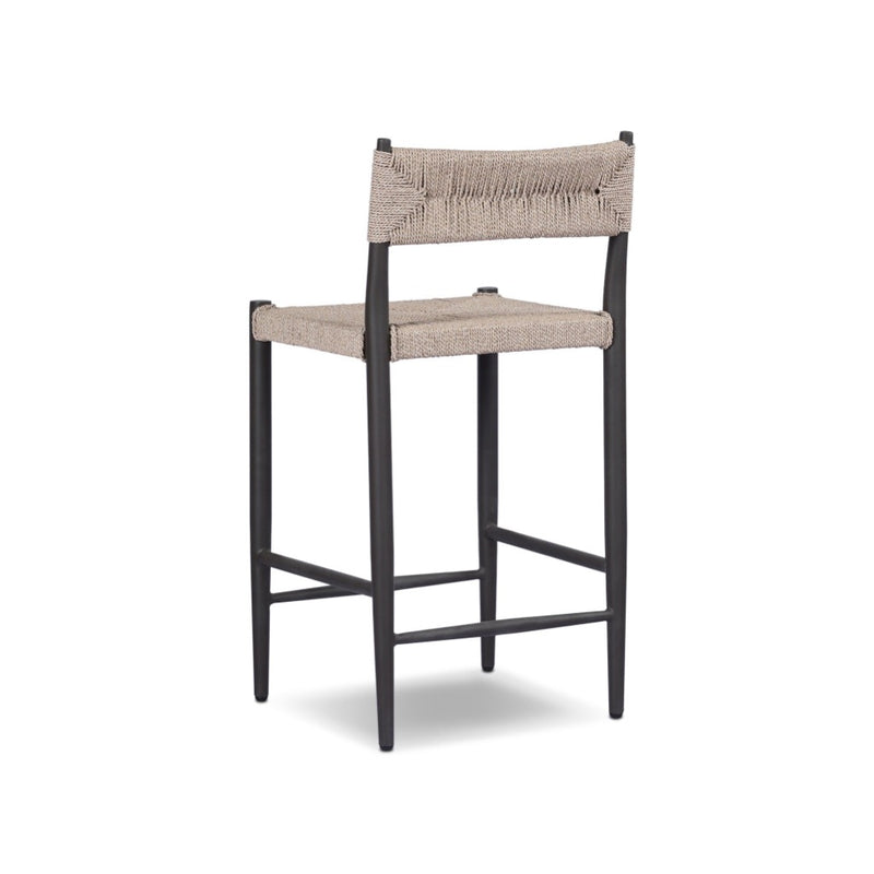 Lomas Outdoor Metal Stool 248915-002 angled back view 