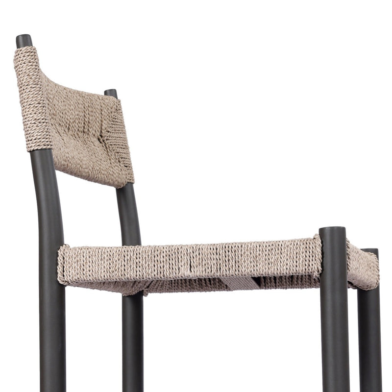 Four Hands Lomas Outdoor Metal Stool eye level view 