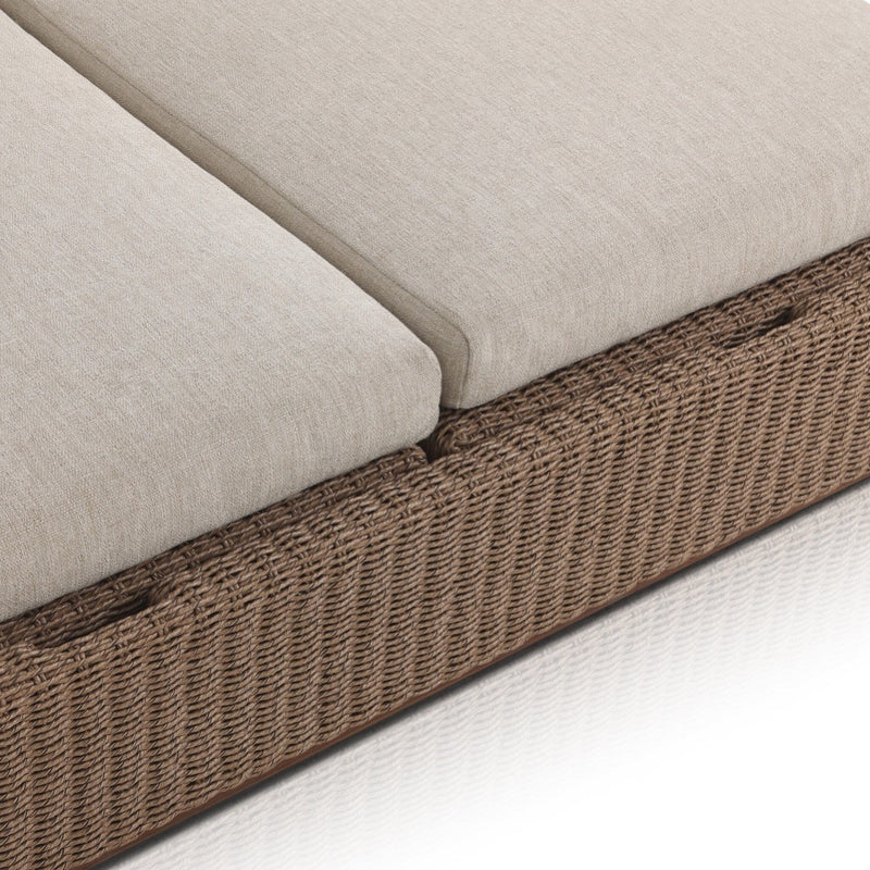 Lorelei Outdoor Double Chaise 242516-001 double cushion seam