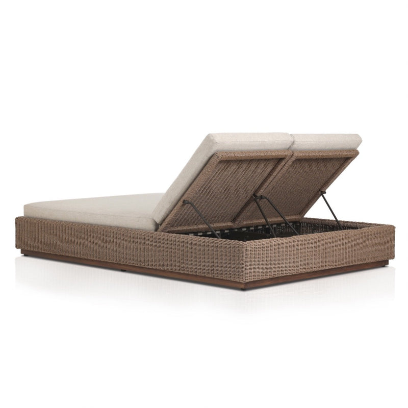 Four Hands Lorelei Outdoor Double Chaise angled back view