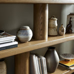Luciana Bookcase Smoked Oak Veneer Staged View Detail 241453-001