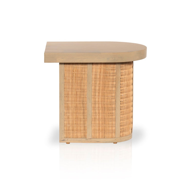 Lucinda Cane End Table Natural Mango Side View Four Hands