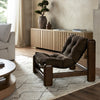 Lucio Chair Nubuck Cigar Staged View in Living Room 242116-001