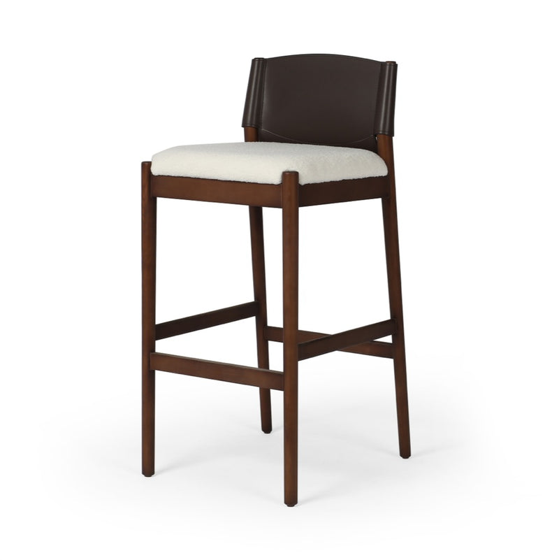 Lulu Bar Stool Espresso Leather Blend Angled View 229165-005
