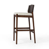 Lulu Bar Stool Espresso Leather Blend Angled View Four Hands