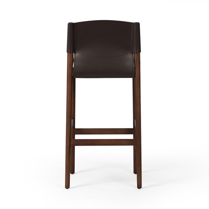 Lulu Bar Stool Espresso Leather Blend Back View 229165-005
