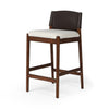 Lulu Counter Stool Espresso Leather Blend Angled View Four Hands