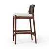 Four Hands Lulu Counter Stool Espresso Leather Blend Angled View
