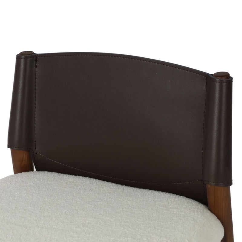 Lulu Counter Stool Espresso Leather Blend Backrest Four Hands