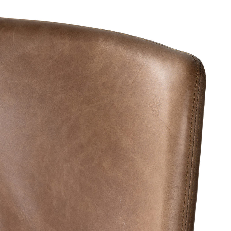 Four Hands Lyka Desk Chair Sonoma Chestnut Top Grain Leather Backrest