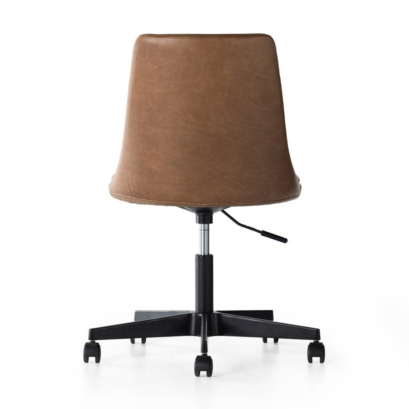 Lyka Desk Chair Sonoma Chestnut Back View Four Hands