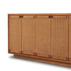 Four Hands Macklin Sideboard angled with natural paper cord front doors 