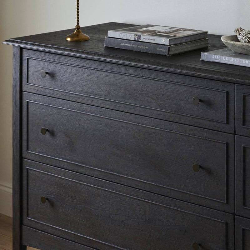 Four Hands Maggie 6 Drawer Dresser - Smoked Black Oak Veneer Four Hands Maggie 6 Drawer Dresser - Smoked Black Oak Veneer
