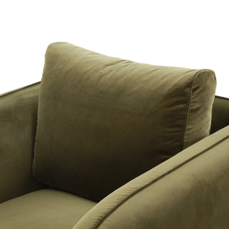 Malakai Swivel Chair Surrey Olive Back Cushion Detail Four Hands