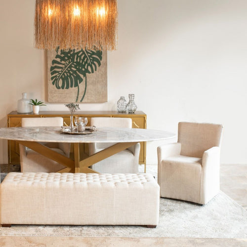 Malibu 70" Oval Dining Table FMU-DT70SWAG staged view 