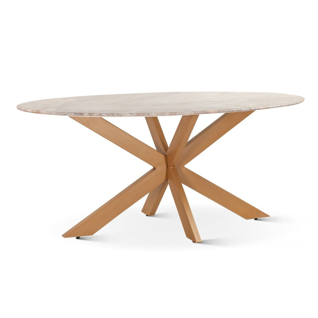 Home Trends and Design Malibu 70" Oval Dining Table angled view 