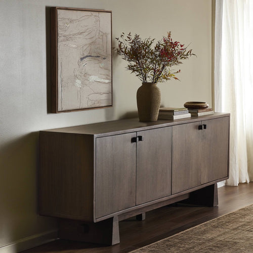 Malmo Sideboard Aged Natural Oak Staged View in Living Room 234062-003