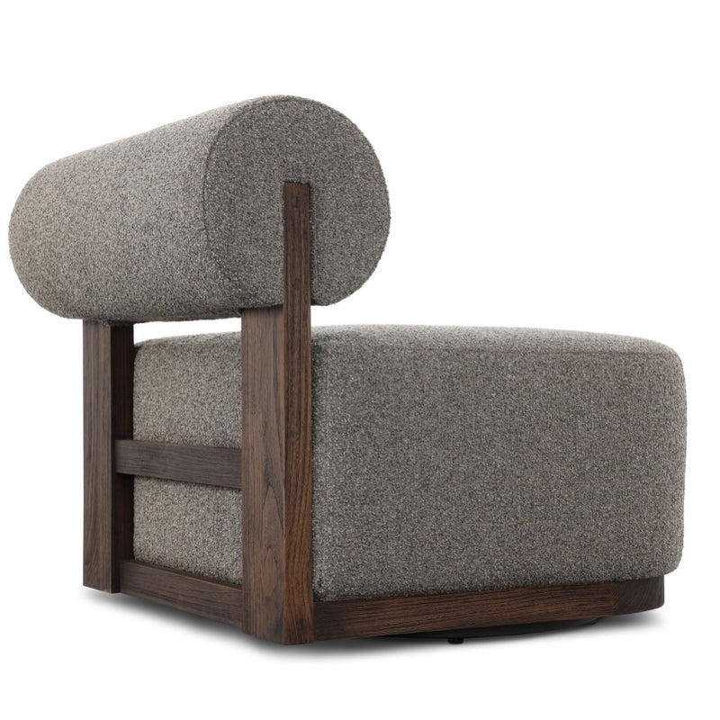 Four Hands Malta Outdoor Swivel Chair angled back view 