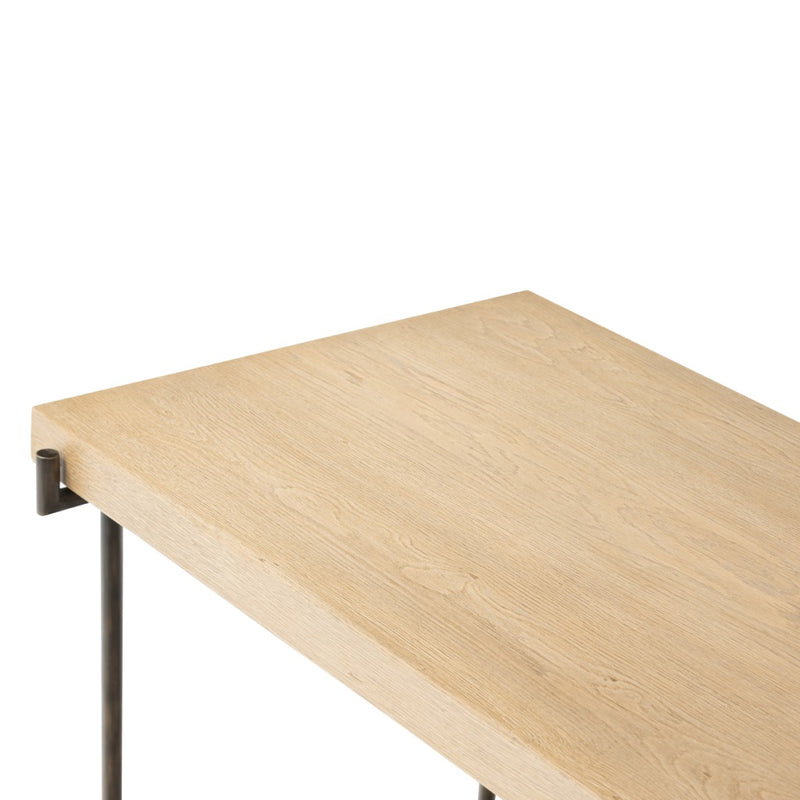 Manuel Desk Bleached Oak Veneer Thin Tabletop Four Hands