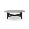 Marble Round Coffee Table with Iron Polished White Marble Side View 242763-001