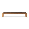 Four Hands Marcia Accent Bench Nubuck Cigar Front Facing View