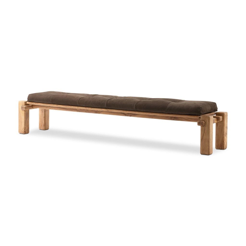 Marcia Accent Bench Nubuck Cigar Angled View 242155-001