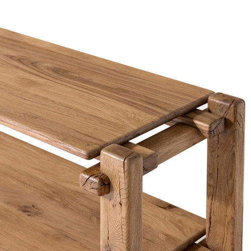 Four Hands Marcia Console Table Natural Reclaimed French Oak Overstated Joint Details