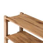 Four Hands Marcia Console Table Natural Reclaimed French Oak Graining Detail Thomas Bina