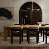 Four Hands Marcia Dining Table Natural Reclaimed French Oak Staged View in Dining Room