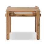 Four Hands Marcia End Table Natural Reclaimed French Oak Side View Thomas Bina