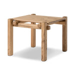 Marcia End Table Natural Reclaimed French Oak Angled View Thomas Bina