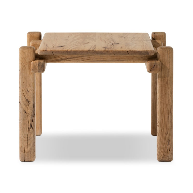 Marcia End Table Natural Reclaimed French Oak Side View 242149-001